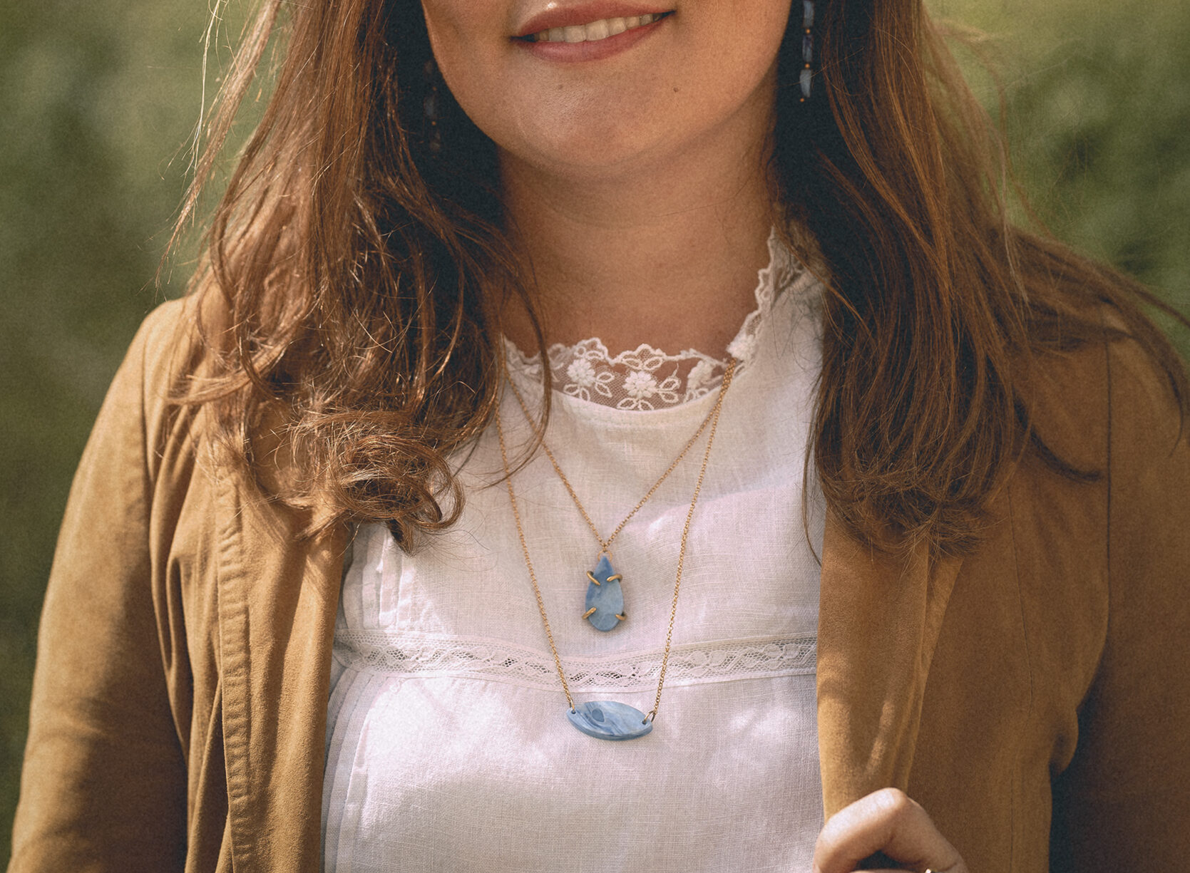 Blue necklaces